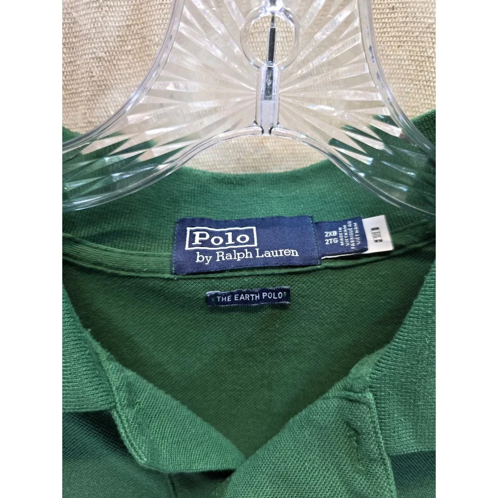 Polo Ralph Lauren Mens Earth Polo Shirt Green Recycled Pique 2XB Big & Tall